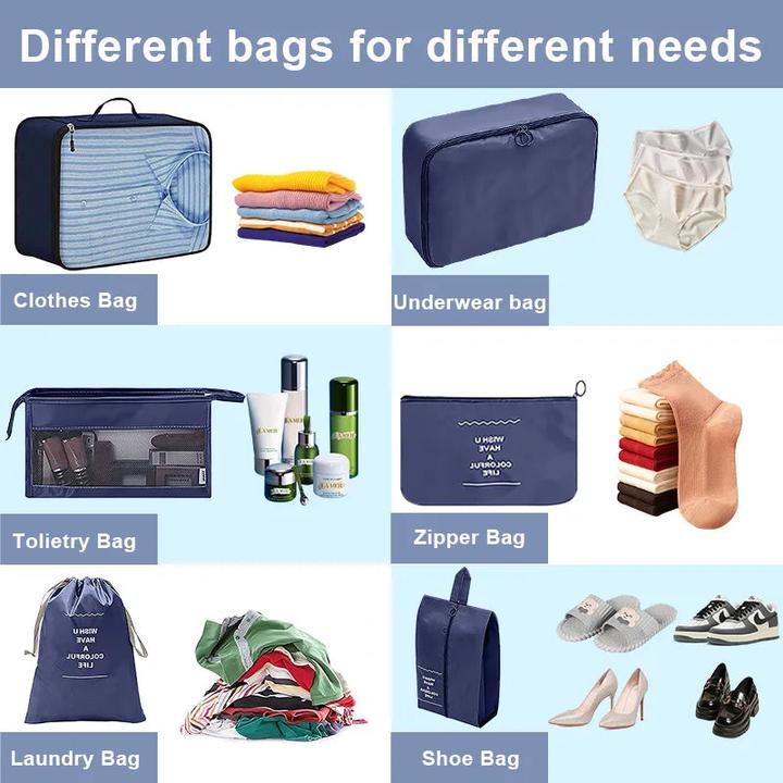 Actual product image Only-Bags.Store 8 PCS Set Travel Organiser Storage Bags Capacity Suitcase Sorting Organiser Set