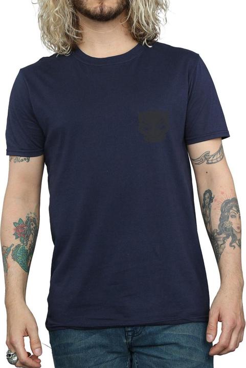 Produktbild Black Panther Schwarz auf Schwarz Brust Druck TShirt (M)
