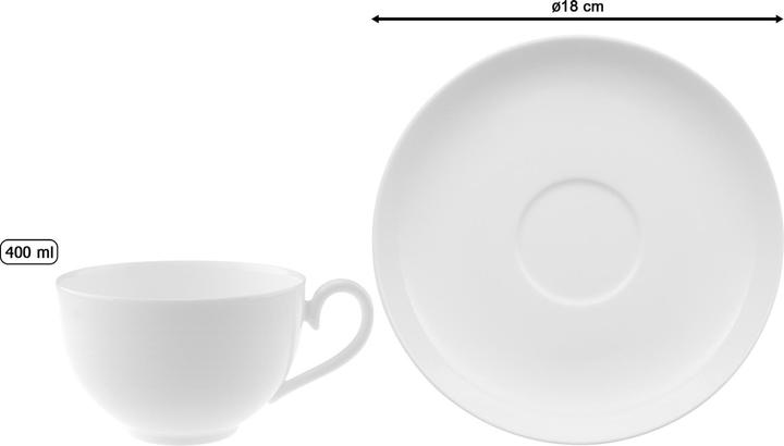 Produktbild Villeroy & Boch Café au Lait Tassen mit Untertassen Royal (400 ml, 6 x)