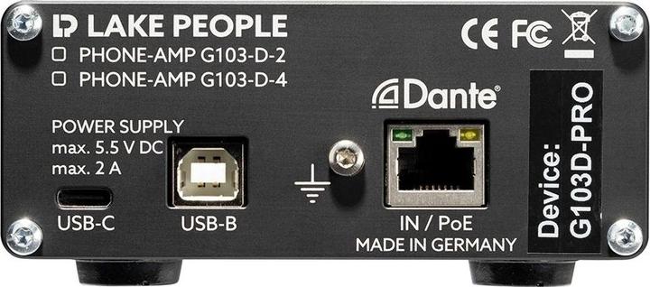 Actual product image Lake People Phone-Amp G103-D4 Dante (gain switch)