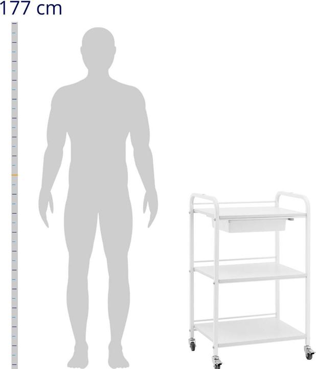 Produktbild Physa Kosmetikwagen Arbeitswagen Beistellwagen Schublade 3 Ablagen 80 kg