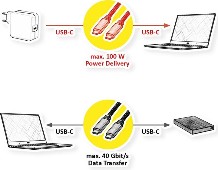 Actual product image Roline USB C - USB C (2 m, USB 4.0, 100 W)