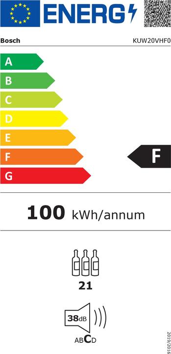 Label énergétique Bosch Hausgeräte KUW20VHF0