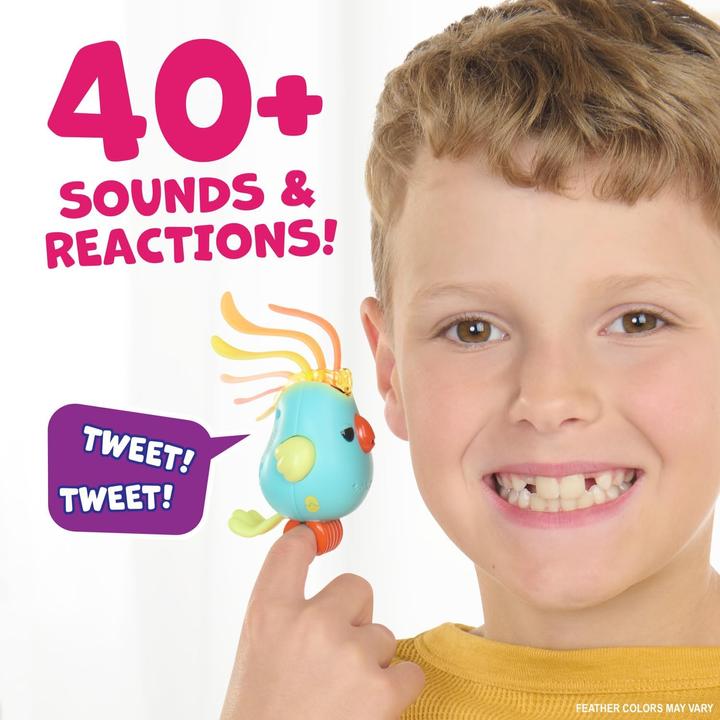 Produktbild WowWee Fingerlings Sweet Tweets Interactive Bird: Lionel, Record & Play Secret Messages, 40+ Sounds & React