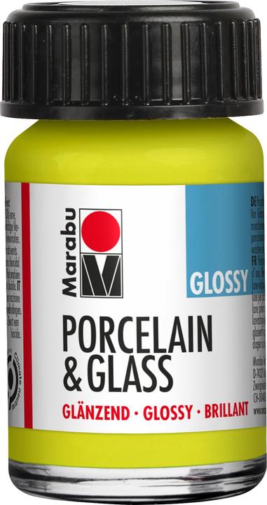 Marabu Glas- und Porzellanfarbe 057 Enzian, 15 ml (Hellgrün, Dunkelblau, 15 ml)
