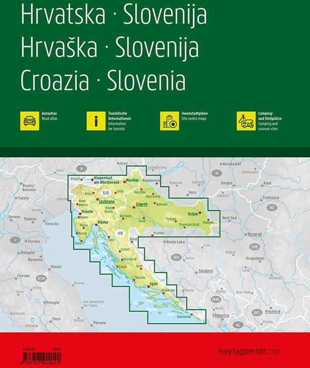Produktbild Kroatien - Slowenien, Autoatlas 1:150.000, freytag & berndt