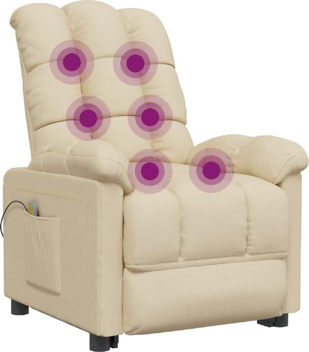 Produktbild VidaXL Massagesessel Fernsehsessel Relaxsessel Sessel Liegesessel Creme Stoff