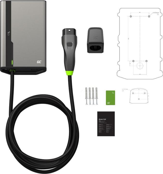 Image du produit GreenCell GC EVGC021B2275 - Wallbox, 3,6 - 22 KW, 7,5 m, NFC (Type 2, 22 kW, 32 A)