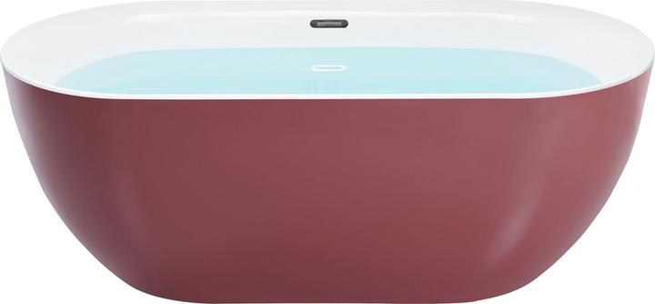 Actual product image Beliani Bathtub freestanding burgundy oval 170 x 80 cm CARRERA (240 l, 170 cm)