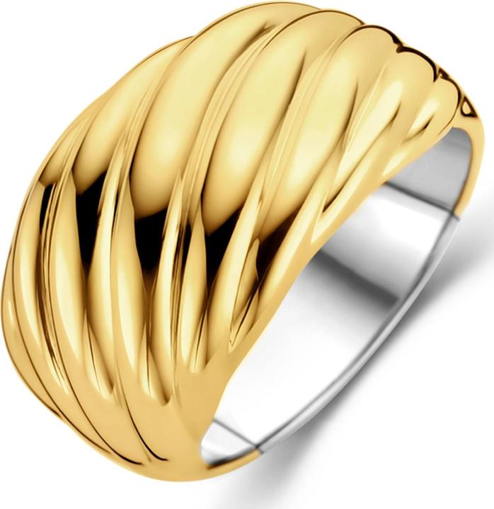 Ti Sento Milano Ring mit Linien vergoldet 12238SY (56, 925 Silber)