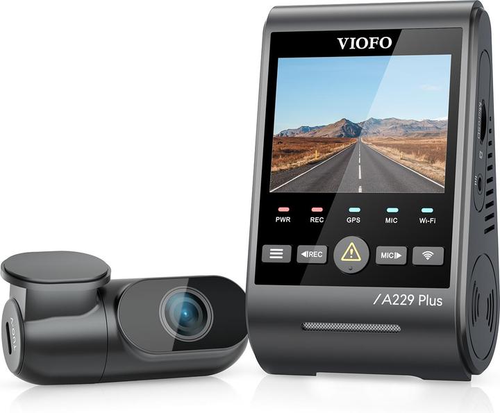 Actual product image Viofo A229 Plus 2CH - Dual dashcam (Built-in display, Bluetooth, Wi-Fi, Night vision, GPS receiver, Built-in microphone, 2K)