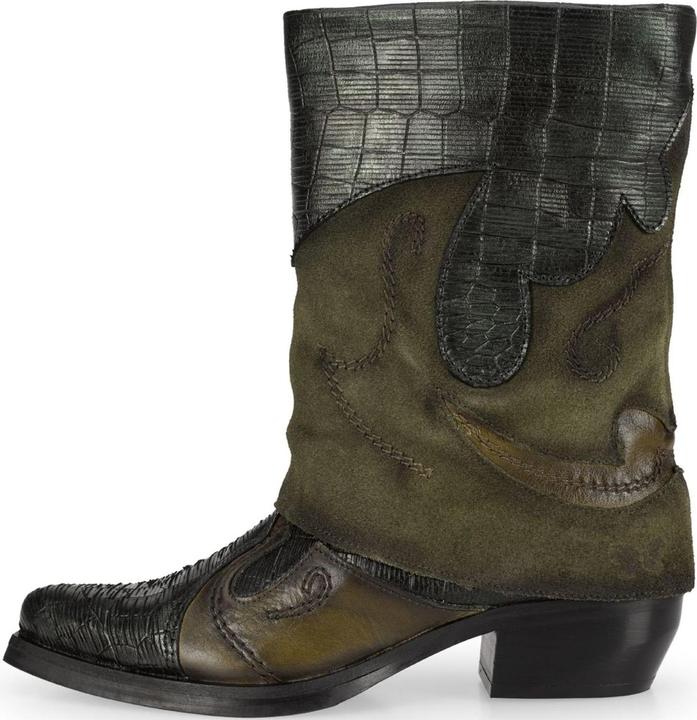 Actual product image Felmini CRETA D608, the irreverent cowboy boot from, is equipped with metallic leather parts that are (41)