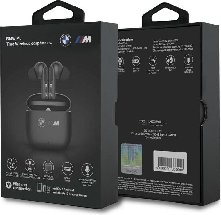 Immagine prodotto BMW Słuchawki Bluetooth TWS M Metal M Logo Print ANC-ENC czarny (ANC, Senza fili)