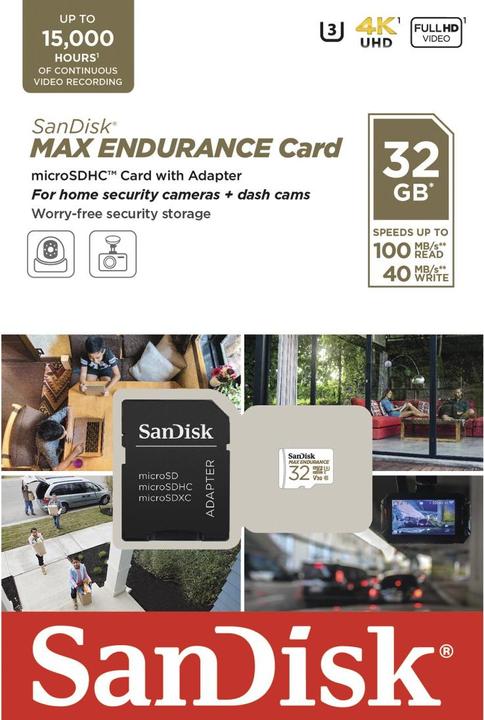 Image du produit SanDisk endurance maximale (32 Go, microSDHC, U3, UHS-I)