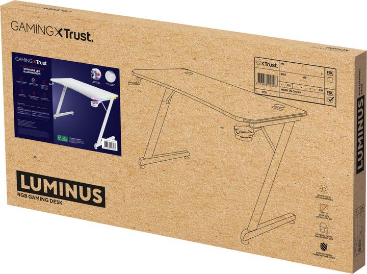 Produktbild Trust GXT 709W LUMINUS Gaming-Schreibtisch