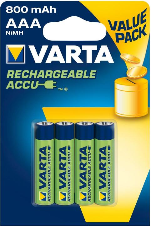 Varta Rechargeable Accu (4 Stk., AAA, 800 mAh)