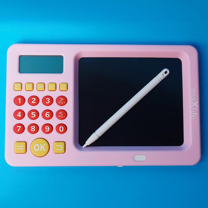 Actual product image Maxlife kids writing board with calculator MXWB-01 pink