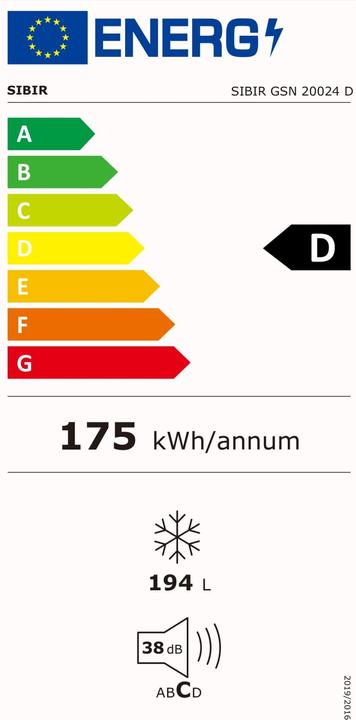 Energie-Label Sibir GSN 20024 (Freistehend, 194 l)