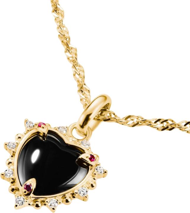 Immagine prodotto Thomas Sabo Charm-Anhänger Vintage Herz schwarz Connect vergoldet (Argento)