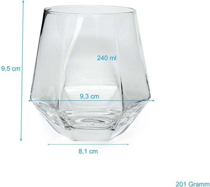 Actual product image Intirilife Wasserglas im Hexagon Design (0.24 l, 2 x)
