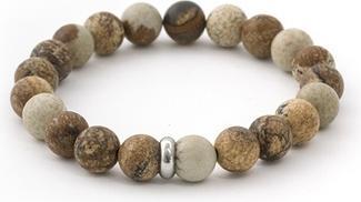 Produktbild Beneto Beaded bracelet made of lava stone and jasper MINK108 - Length: 19 cm (L) (19 cm, Jasper, Lava Stein)
