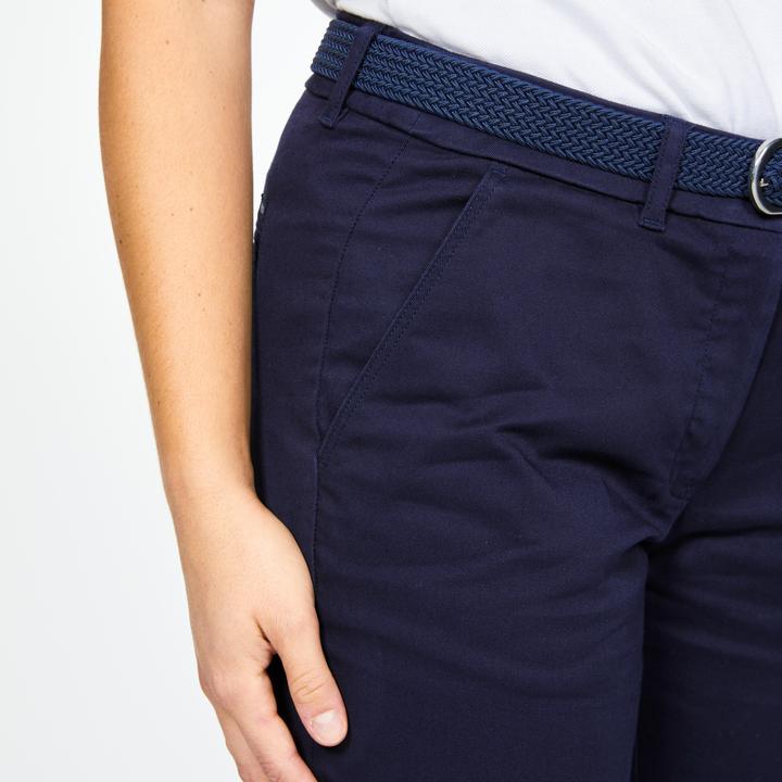 Immagine prodotto Inesis Pantaloni chino da golf da donna in cotone - MW500 blu navy (Banda radio 38 (2600 MHz))
