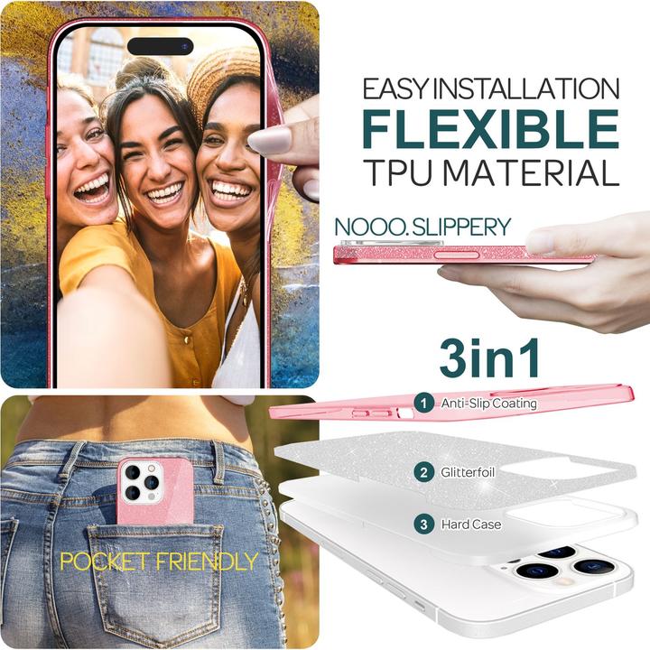Produktbild Nalia Glitzer Hülle (Apple iPhone 15 Pro Max)