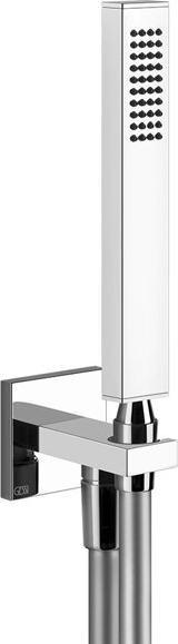 Produktbild Gessi Rettangolo Brause-Set inklusive Wandanschlussbogen 1/2, mit Halterung und Antikalkbrause, 2012