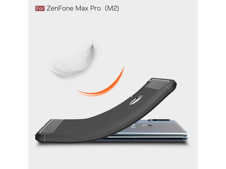 Produktbild Screenguard Asus Zenfone Max Pro M2 Hülle Carbon Brushed Soft TPU (Asus Zenfone Max Pro (M2))