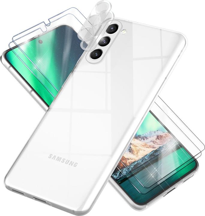 Nalia Klare Silikon Hülle mit 2x Display- & Kameraschutz (Samsung Galaxy S23)