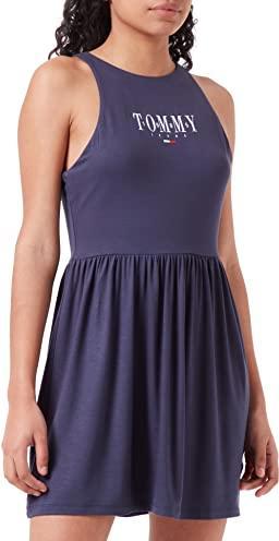 Tommy Hilfiger Tommy Jeans Damen TJW LALA Skater Dress Lässiges Kleid, Twilight Navy, Small (S)