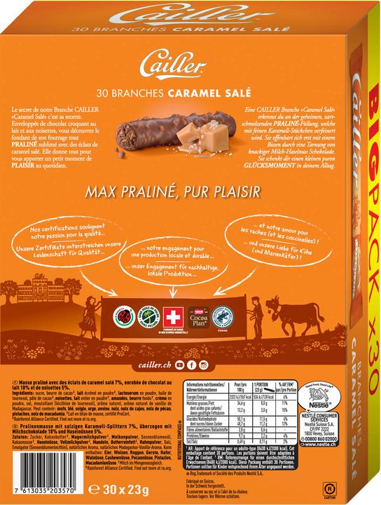 Actual product image Cailler Branches Chocolate Bars Caramel S (690 g)
