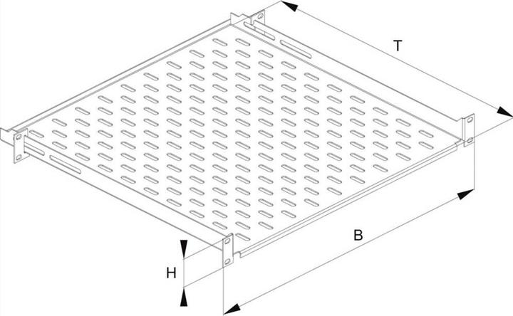 Actual product image Conteg 26205045 19 inch Inschuifsysteem voor patchkast 1 HE Zwart