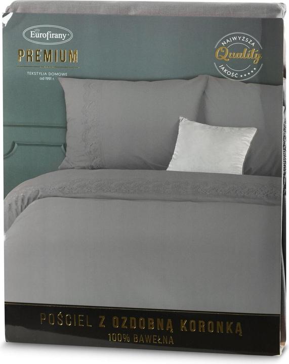 Actual product image Eurofirany EUROFIRANA PREMIUM LANA bed linen in Renforce cotton decorated with elegant lace 220 x 200 cm (Duvet cover, 220 x 200 cm)