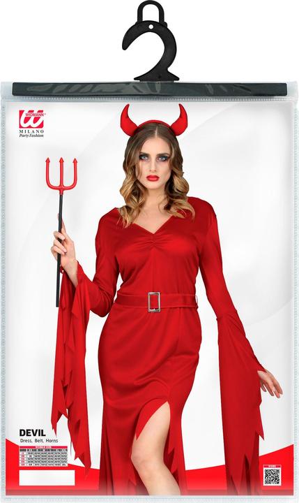 Image du produit Widmann Costume de sorcière pour femme avec robe, ceinture et cornes de diable (XXL)