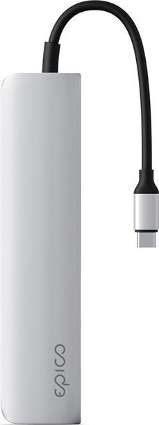 Image du produit Epico 6in1 Aluminium Hub 8K avec connecteur USB-C - argent (6 Ports)