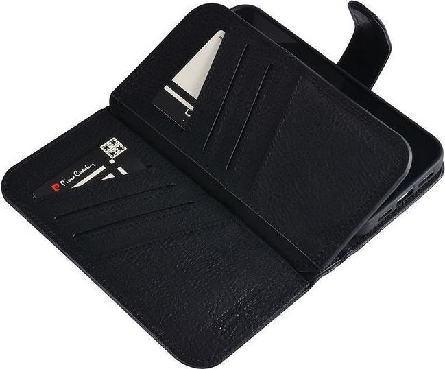 Actual product image Pierre Cardin Case iPhone 13 Pro - Genuine leather book case black & 9 card slots No.289 (Apple iPhone 13 Pro)