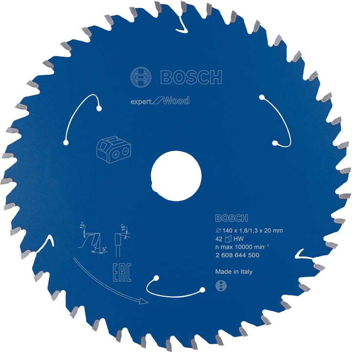 Bosch Professional Zubehör Akku-Kreissägeblatt Expert for Wood, 140 x 1,8/1,3 x 20, 42 Zähne