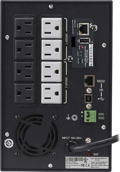 Actual product image HPE T1500 G5 Usv (1500 VA, 1050 W, Line-interactive UPS)