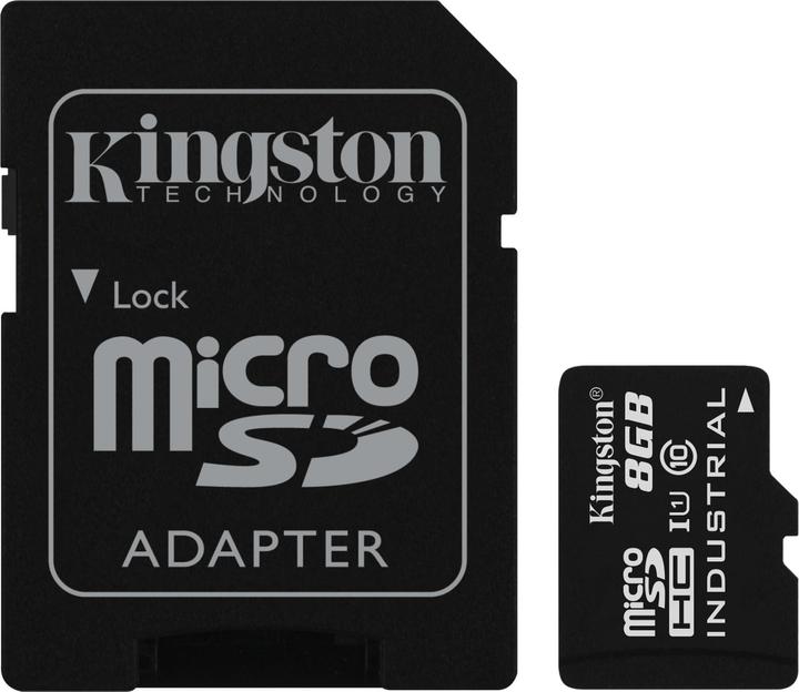 Produktbild Kingston microSD Industrial mit SD-Adapter (8 GB, microSDHC, U1, UHS-I)