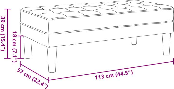 Produktbild VidaXL Bank Hellgrau 113x57x39 cm Stoff (57 cm)