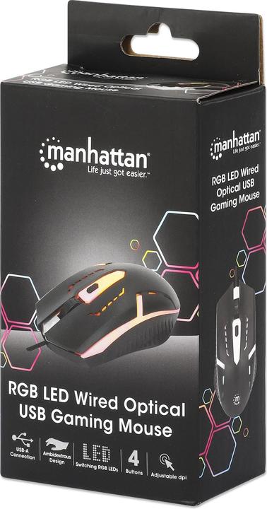 Produktbild Manhattan RGB LED Optische USB-Gaming-Maus (Kabelgebunden)