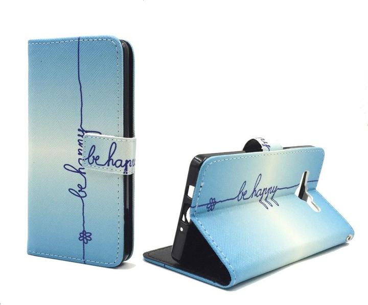 Produktbild König Design Schutz Hülle für Samsung Galaxy A5 Be Happy Blau Tasche Cover + 1 Panzer Schutz Glas Neu (Samsung Galaxy J5 (2015))