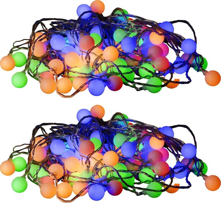 Image du produit ProGarden Lot de 2 guirlandes lumineuses LED multicolores avec 80 boules, L 16m (16 m)