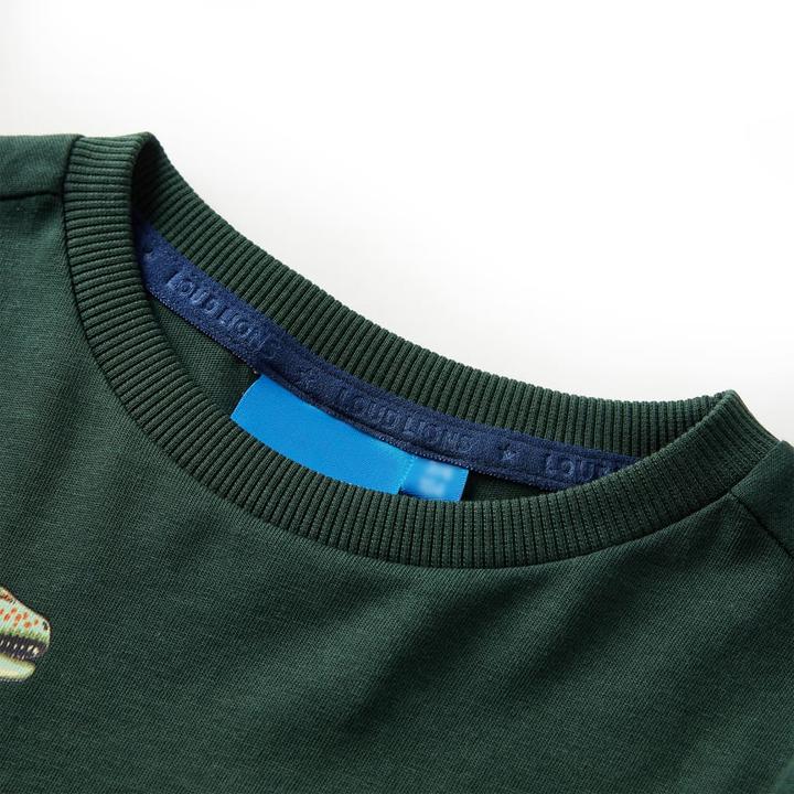 Immagine prodotto VidaXL Camicia da bambino a maniche lunghe verde scuro 104,Materiale: 100 (104)