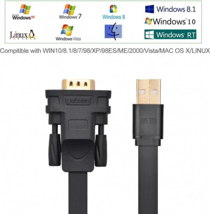 Produktbild Ugreen USB 2.0 zu Seriell DB9 Kabel RS232 DB9 USB (1 m)