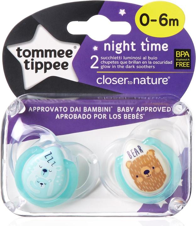 Actual product image Tommee Tippee silicone soother NIGHT STYLE, 0-6 months, 2 pcs, 43336103 (2 x, up to 6 M.)