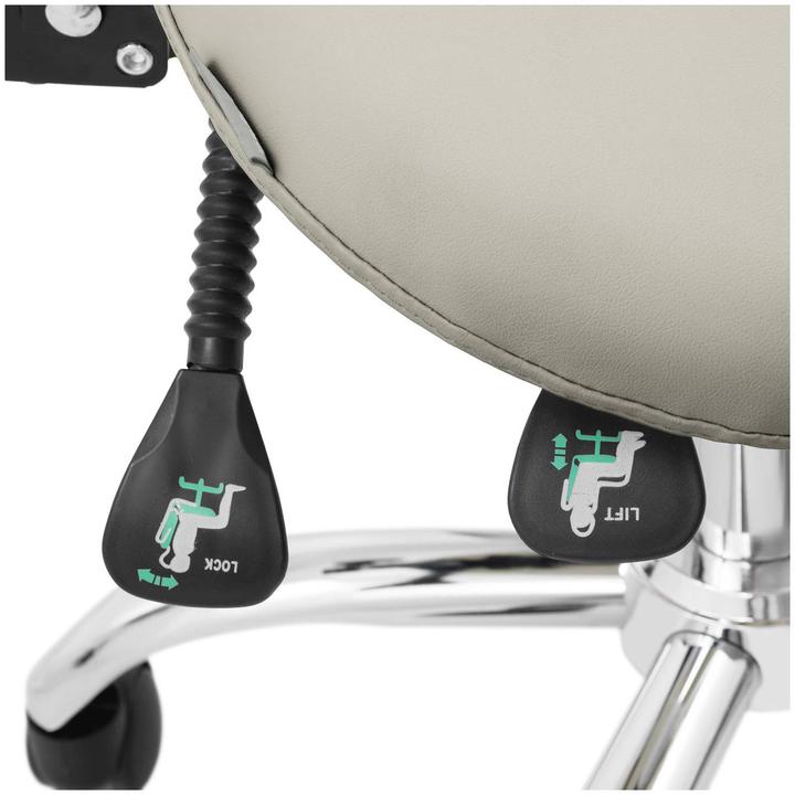 Actual product image Physa Saddle Chair - height-adjustable backrest and seat height - 55 - 69 cm - 150 kg - Grey, Silver