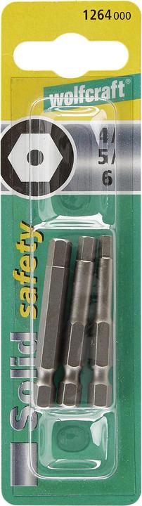 Immagine prodotto wolfcraft Wolfcraft 1 set di cacciaviti a lama 3 pezzi esagono incassato L. 4,5,6 (4, 5, 6 mm)