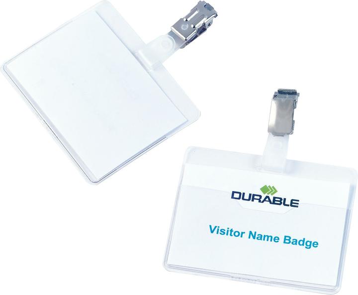 Image du produit Durable Badges en plastique rigide avec clip ouvert en haut